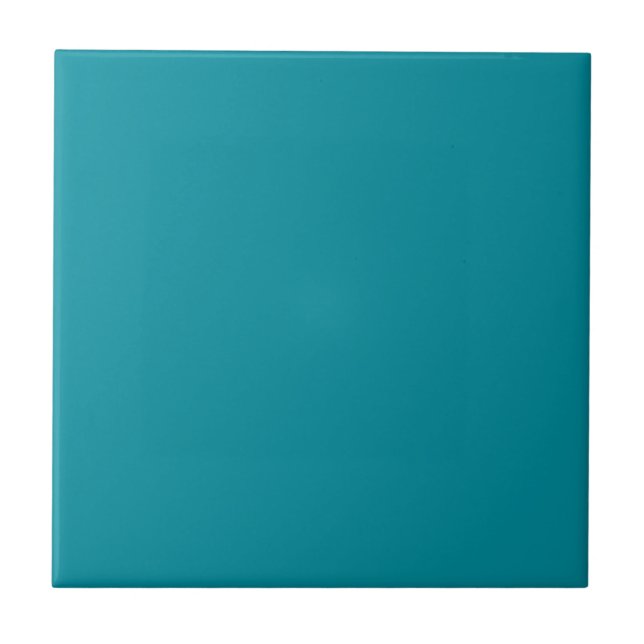 Topaz Blue Personalised Aqua Teal Colour Backgroun Tile (Front)