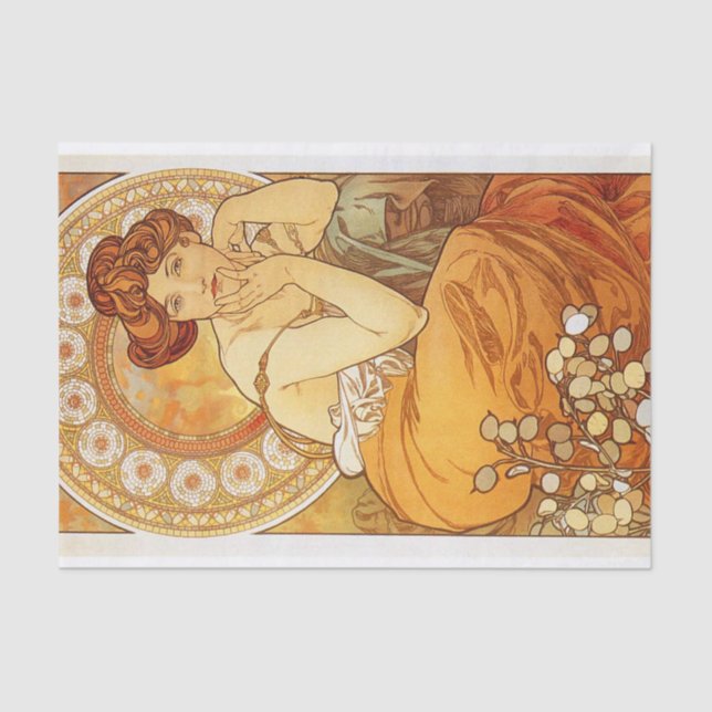 Topaz by Alphonse Mucha Tissue Paper (Front)