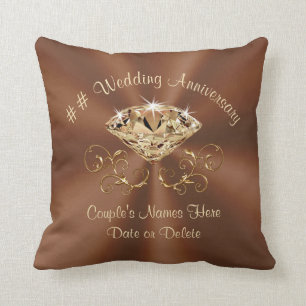 Topaz Copper Wedding Anniversary Gifts by Year Cushion