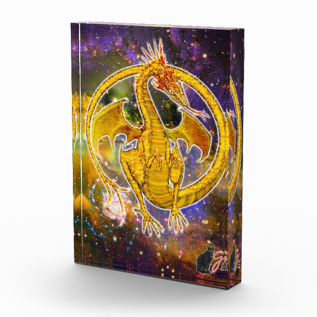 Topaz Cosmic Dragon Acrylic Block (Right)