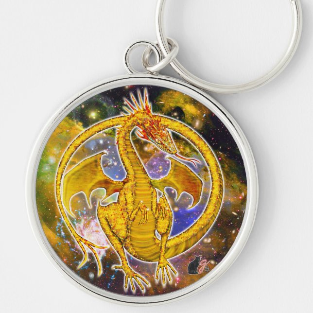 Topaz Cosmic Dragon  Key Ring (Front)