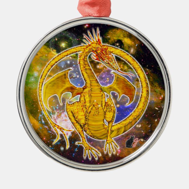 Topaz Cosmic Dragon Ornament (Front)