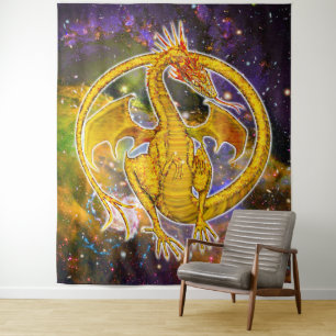 Topaz Cosmic Dragon  Tapestry