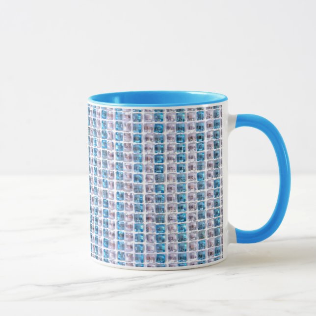 Topaz Cyan Blue Rhinestones Style Mug (Right)