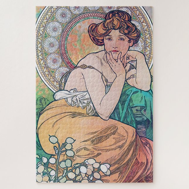 Topaz (Four Jewels), Alphonse Mucha Jigsaw Puzzle (Vertical)