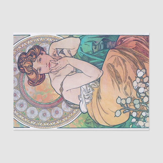 Topaz (Four Jewels), Alphonse Mucha Tissue Paper (Front)