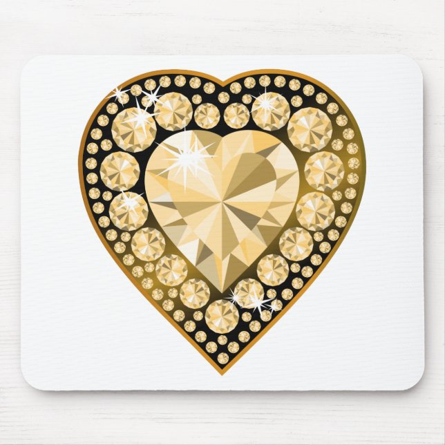Topaz Gem Heart Mouse Mat (Front)