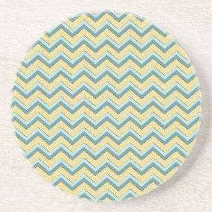 Topaz Glitter Chevron Pattern Coaster
