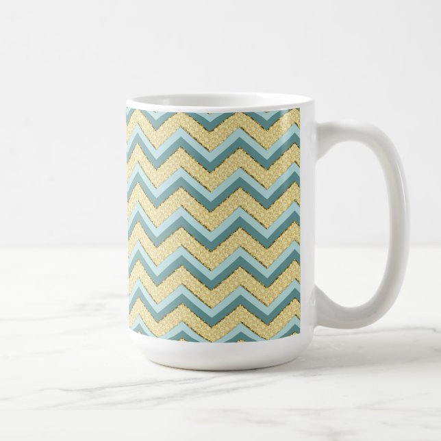Topaz Glitter Chevron Pattern Coffee Mug (Right)