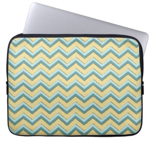 Topaz Glitter Chevron Pattern Laptop Sleeve