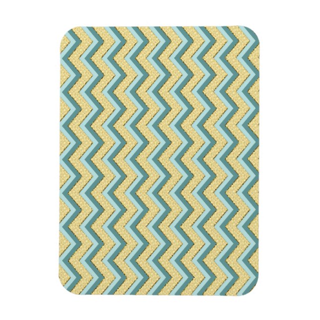 Topaz Glitter Chevron Pattern Magnet (Vertical)