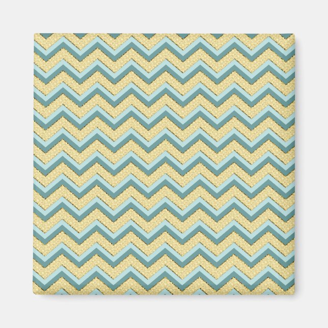 Topaz Glitter Chevron Pattern Magnet (Front)