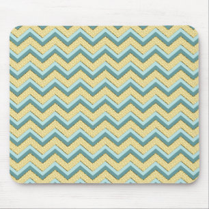 Topaz Glitter Chevron Pattern Mouse Mat