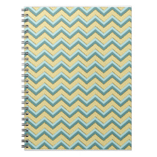Topaz Glitter Chevron Pattern Notebook