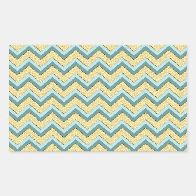 Topaz Glitter Chevron Pattern Rectangular Sticker (Front)