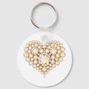 Topaz Heart Gems Key Ring