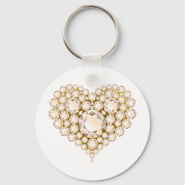 Topaz Heart Gems Key Ring (Front)