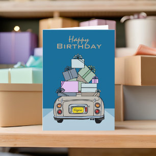 Topaz Mist Figaro Car Figarations Birthday Card