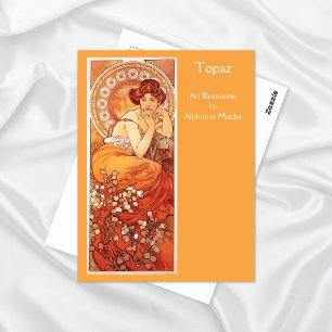 Topaz Precious Stones Alphonse Mucha Postcard