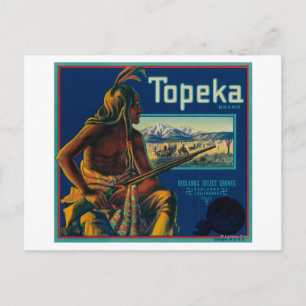 Topeka Brand Citrus Crate Label Postcard