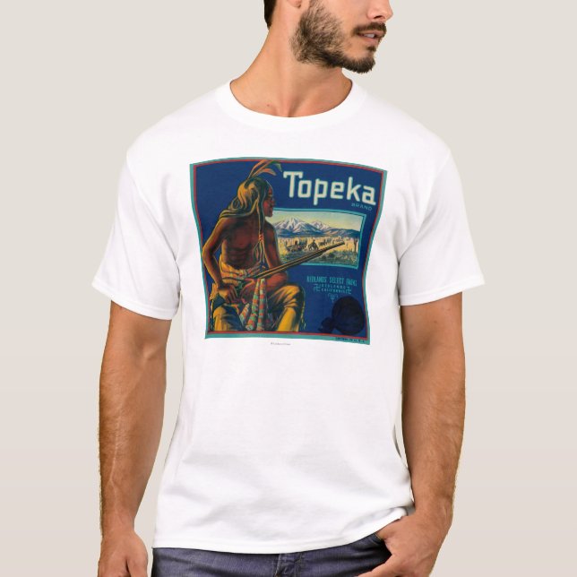 Topeka Brand Citrus Crate Label T-Shirt (Front)