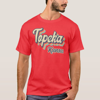 Topeka city Kansas Retro Vintage 70s rainbow T-Shirt