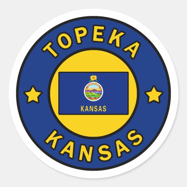 Topeka Kansas Classic Round Sticker (Front)