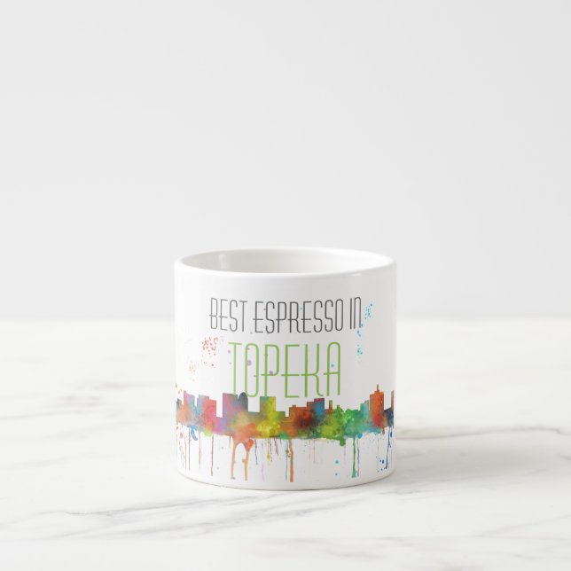 TOPEKA KANSAS SKYLINE - Espresso Mugs (Front)