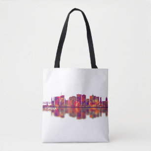 Topeka Kansas Skyline Tote Bag