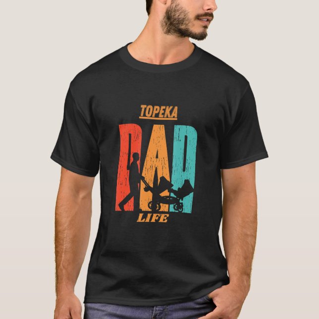 Topeka Native Funny State Flag Dad Parent Baby T-Shirt (Front)
