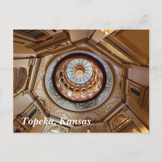 Topeka State Capitol dome Postcard (Front)