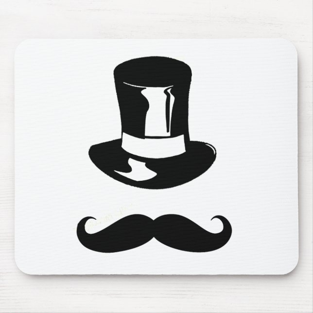 Tophat and Moustache Mouse Mat (Front)