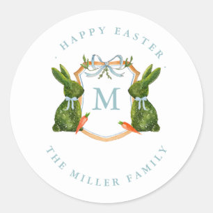 Topiaries Bunny Happy Easter Label / Seal