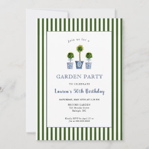 Topiaries Garden Birthday Party  Invitation