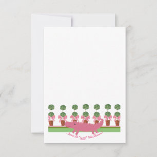 Topiary Alligator Flower Pots Jars Thank You Card