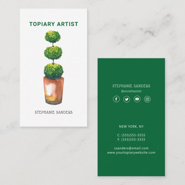 Topiary Artist Business Card (Front/Back)