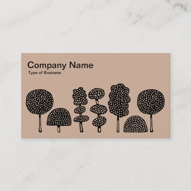 Topiary - Black on Cardboard Brown d2b29a Business Card (Front)
