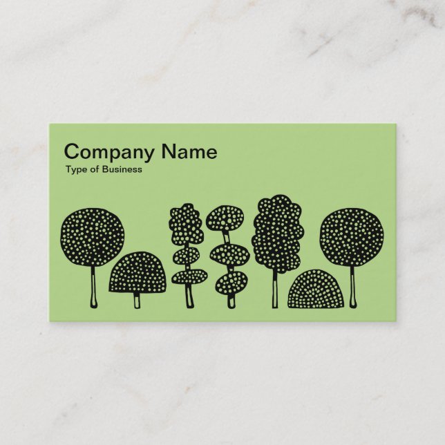 Topiary - Black on Lt Green b8da89 Business Card (Front)