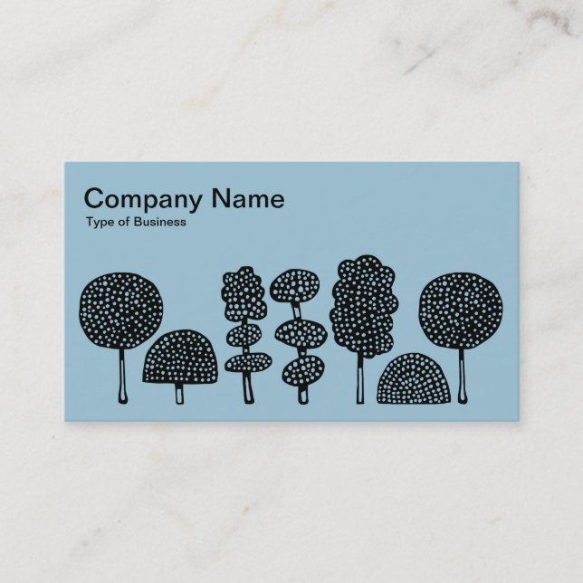 Topiary - Black on Pale Blue Business Card (Front)