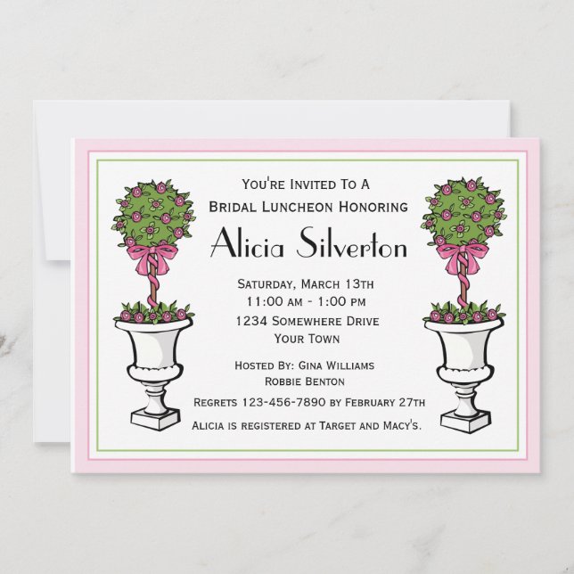 Topiary Bridal Shower Invitation (Front)