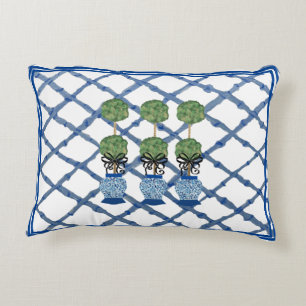 Topiary Chinoiserie Ginger Jar Lumbar  Decorative Cushion