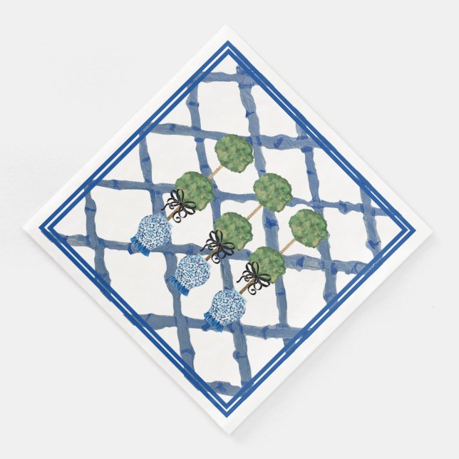 Topiary Chinoiserie Ginger Jar  Napkins (Corner)