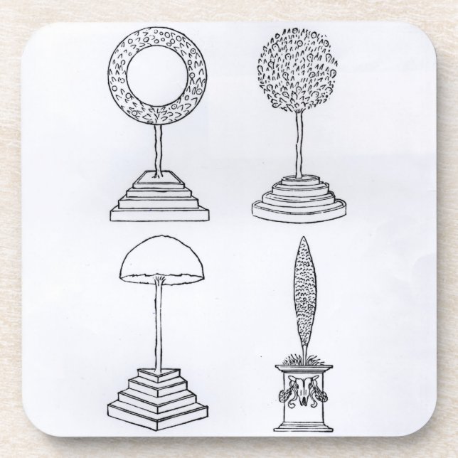 Topiary designs, from 'Hypnerotomachia Poliphili', Coaster (Front)