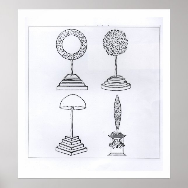 Topiary designs, from 'Hypnerotomachia Poliphili', Poster (Front)