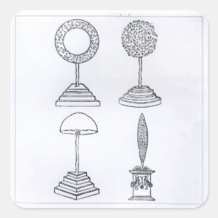 Topiary designs, from 'Hypnerotomachia Poliphili', Square Sticker