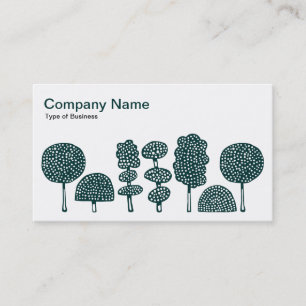 Topiary - Dk Moss Green on White Business Card
