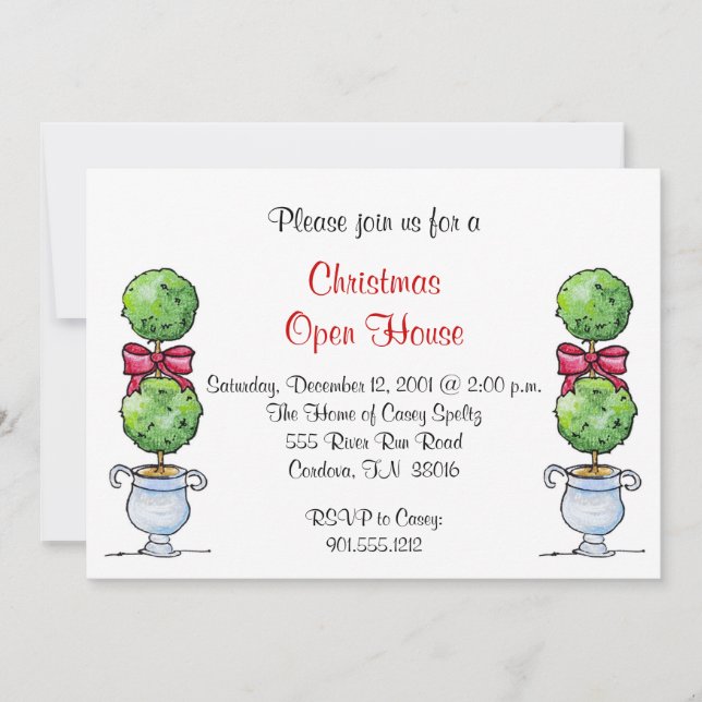 Topiary Holiday Invitation (Front)