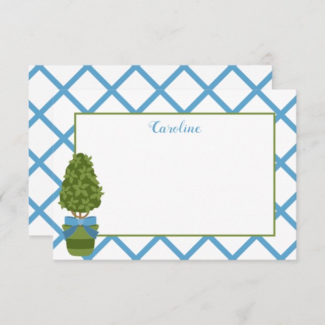 Topiary & Lattice Personalised Note Cards (Front/Back)