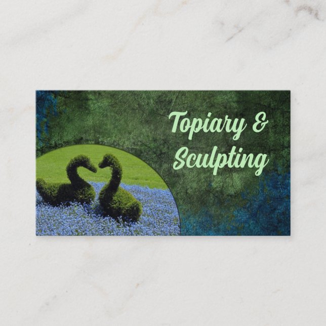 Topiary & Sculpting Custom Shapes Gardener Service Business Card (Front)