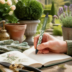 Topiary Tree Custom Name Blue Ink Pen